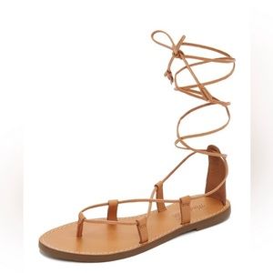 Madewell gladiator tie sandals in brown leather